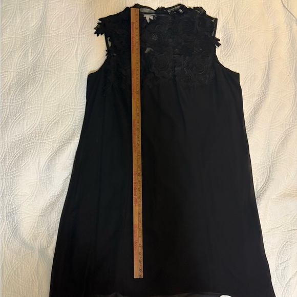 Sheer Black Lace neck line Bohemian Gown Knee Length Size 16W Holiday - Picture 10 of 11